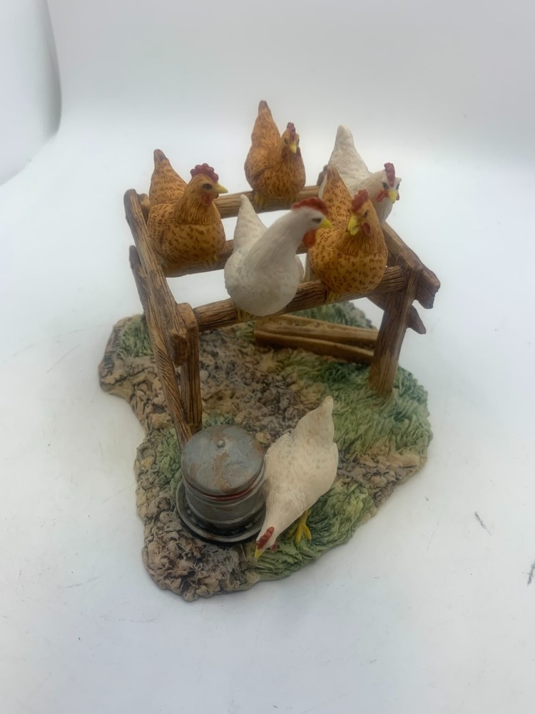1984 Schmid Farm Chickens Roosting Nesting Signed Lowell Davis second T29