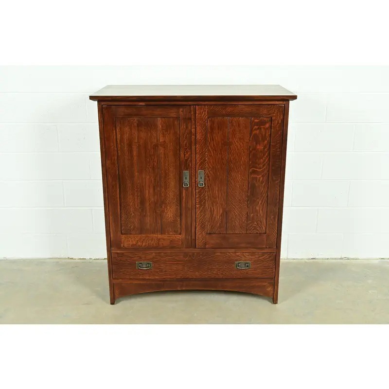 Stickley Mission Oak Arts & Crafts Media Cabinet