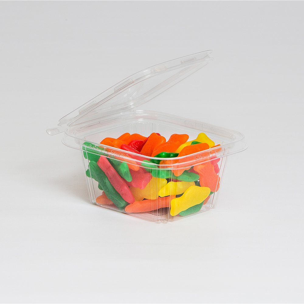 SafePro TS16, 16 oz Plastic Clear Hinged Container, 240/CS