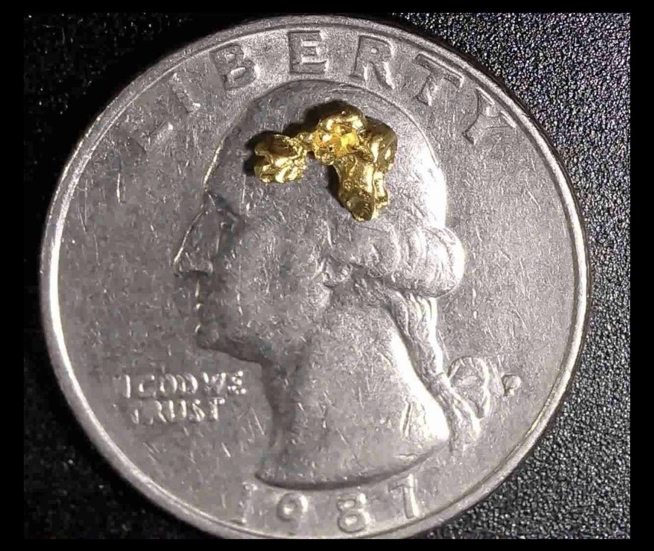 0.224 Grams Australia Gold Nugget - Quarter Not Included