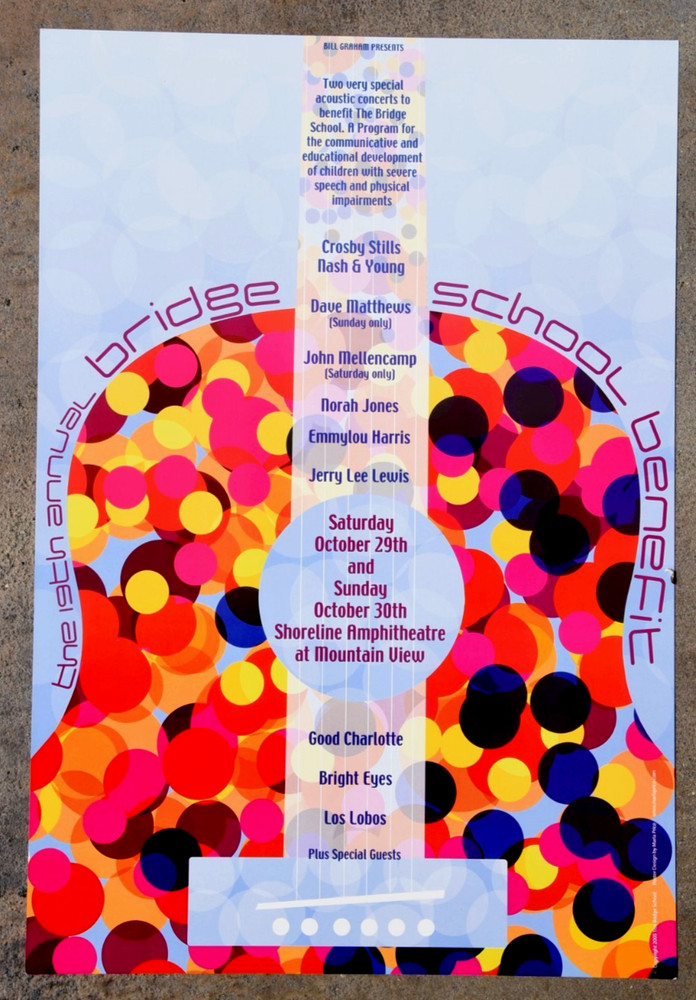Neil Youngs #19 Bridge School Benefit Concert Poster 2005 Shoreline Mtn. View CA