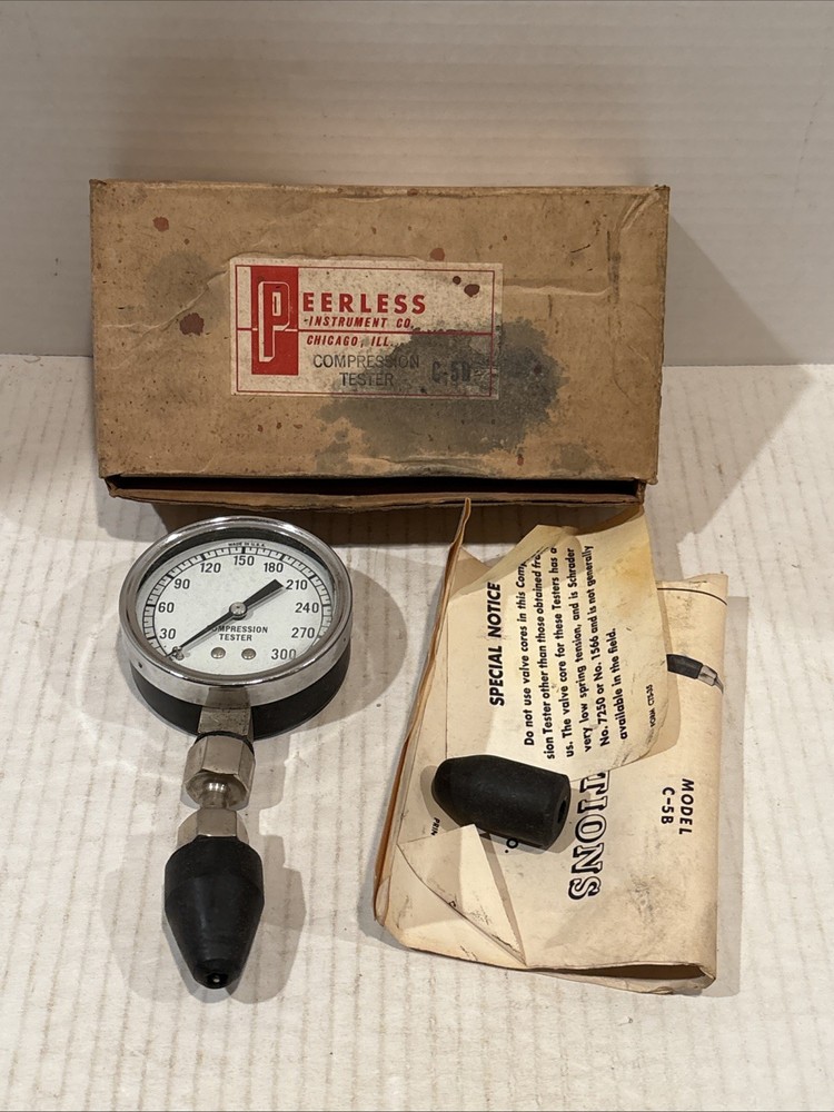 Vintage Peerless Compression Tester Model C-5B Original Box
