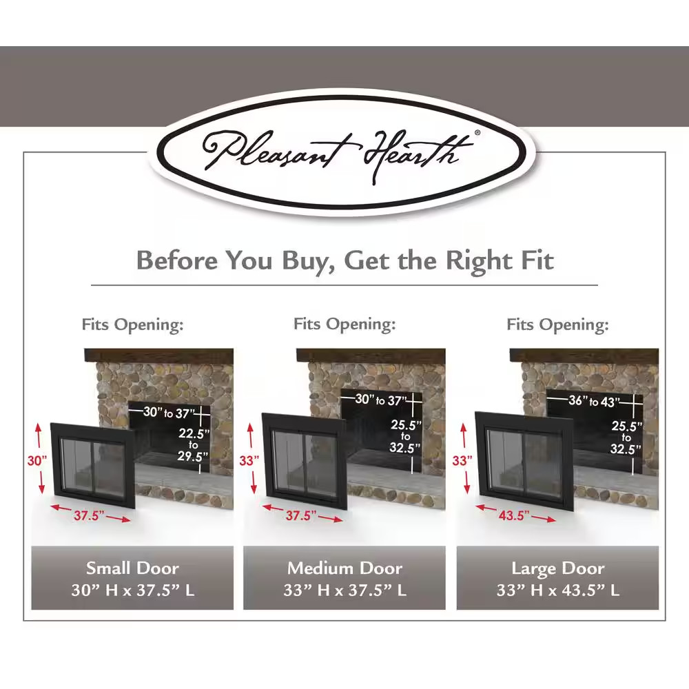 Alpine Small Glass Fireplace Doors