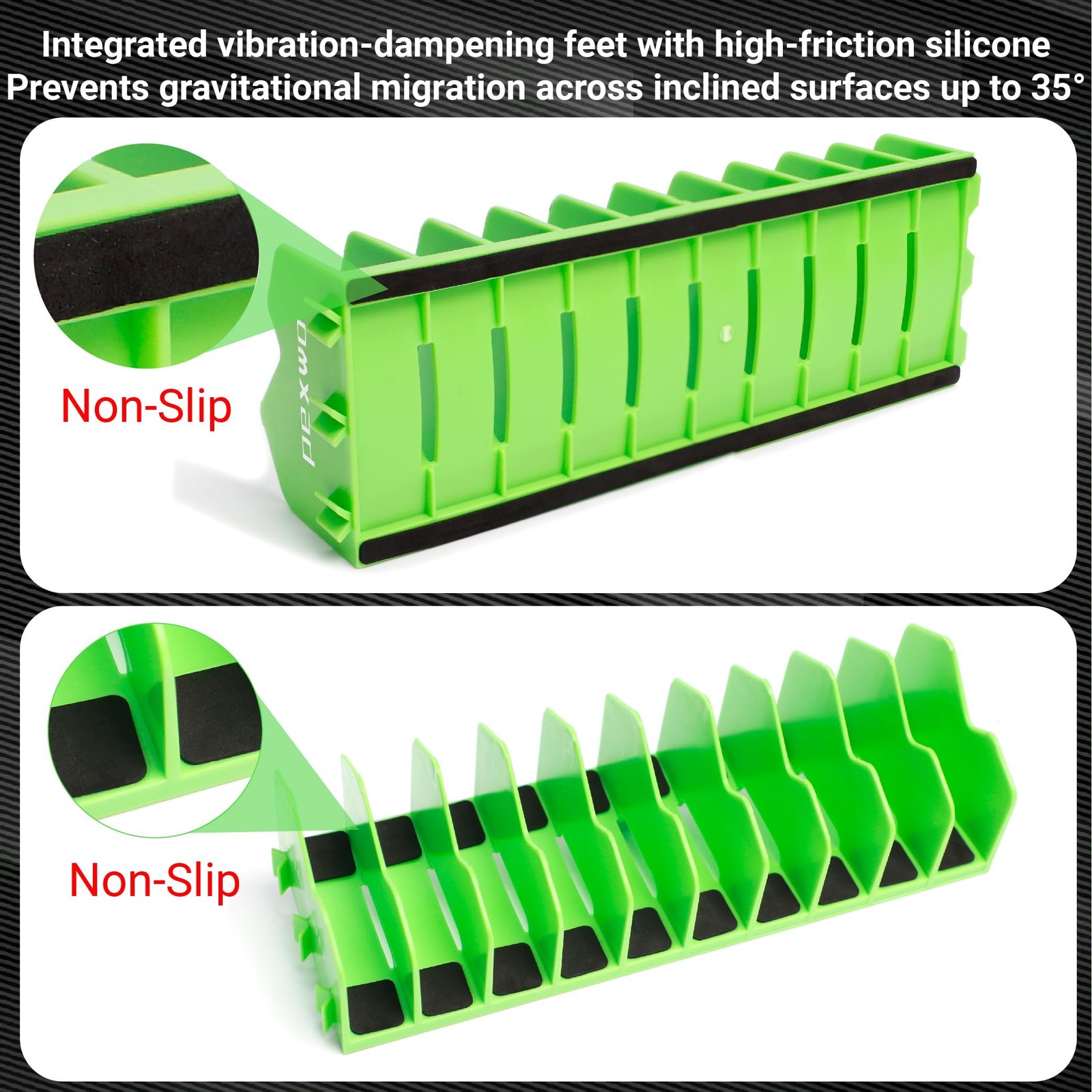 Plier Organizer & Rack (4-Pack, High-Vis Green) – 40-Slot Tool Storage for