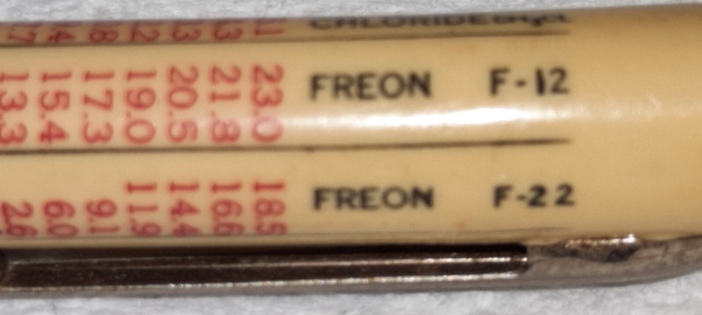 "AUTOPOINT*Pressure-Temperature Chart*Working Mech Pencil "Refrig. Equip. Co."