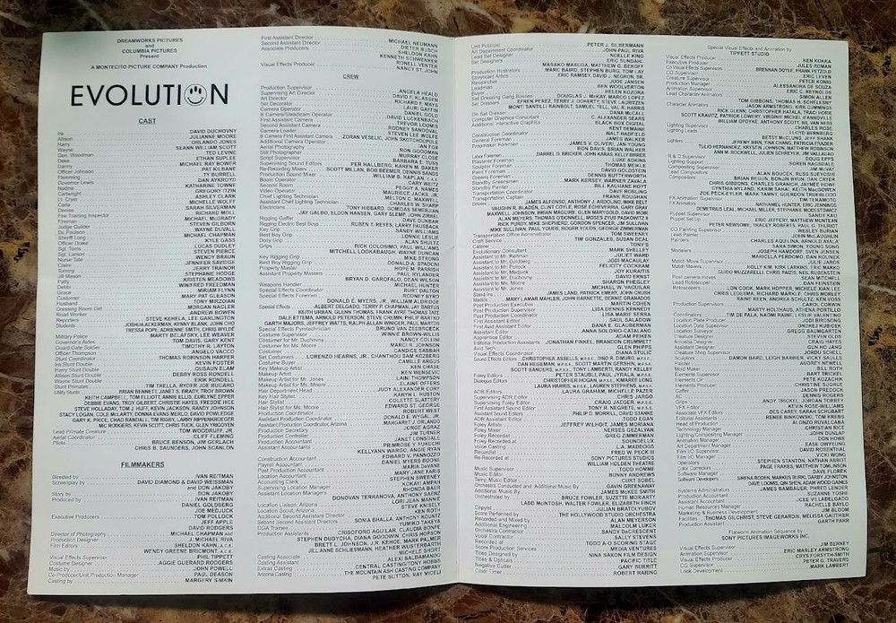 2001 Evolution Ivan Reitman & David Duchovny signed press folder