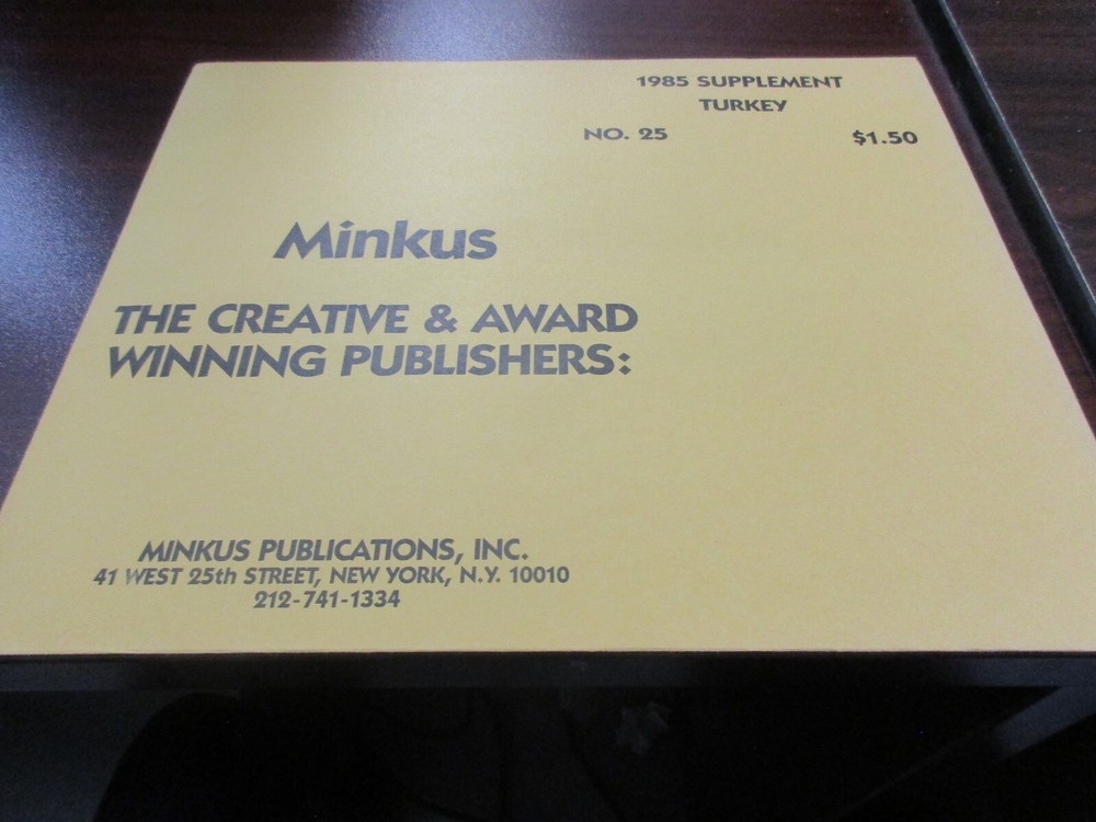 "MINKUS" 1985  SUPPLEMEMENT TURKEY  #25    W/FREE SHP.