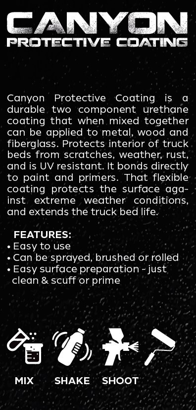 Canyon Truck Bed Liner Black, 4 Liter Kit Sprayable and Brushable