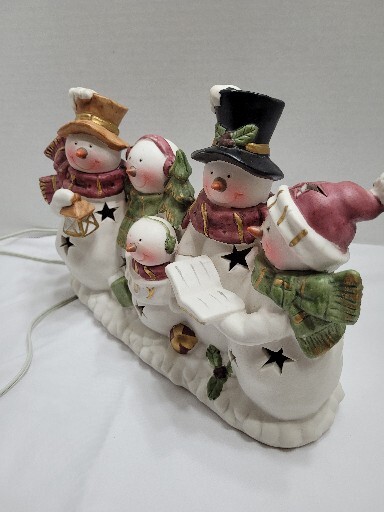 Illuminated Caroling Snowman Family