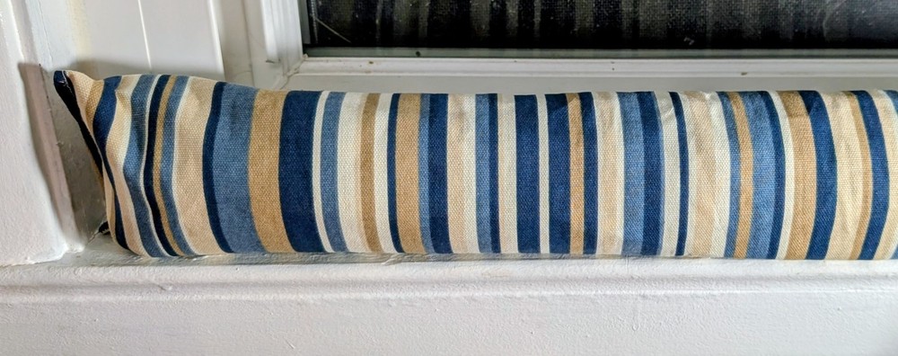 Door Draft Stopper, Cedar Filled, Draft Stopper, Window Draft Stopper, Stripes