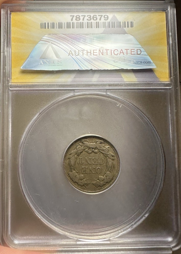 1857 FLYING EAGLE CENT ANACS VF 35 SCARCE PENNY