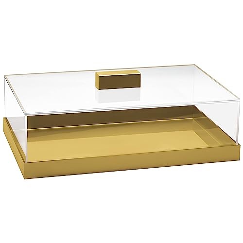 Acrylic Cake Stand | Multifunctional Serving Rectangular / 14.5 x 9 in Gold
