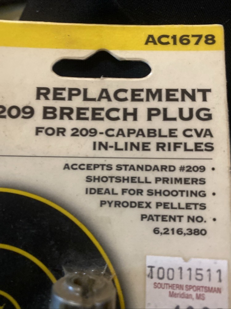 CVA Replacement 209 Breech Plug AC1678 NEW