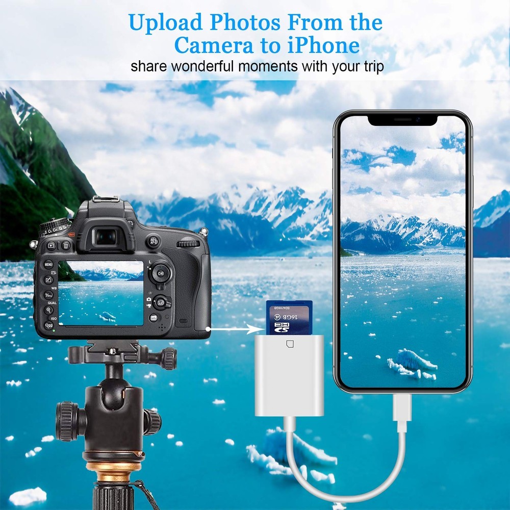 Lightning to SD Card Reader for Select iPhone, iPad and iPod Models (Support ...