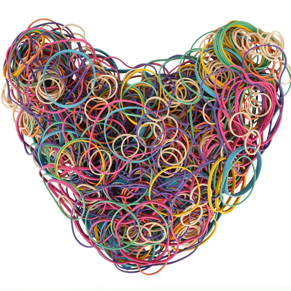 Foshine Rubber Bands Assorted Size Multicolor 0.5lb Elastic