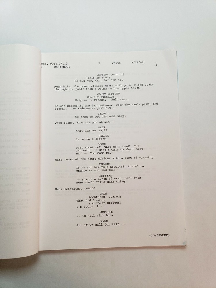 CONVICTION / Rick Eid & Walon Green 2006 TV Series Script ERIC BALFOUR "Hostage"