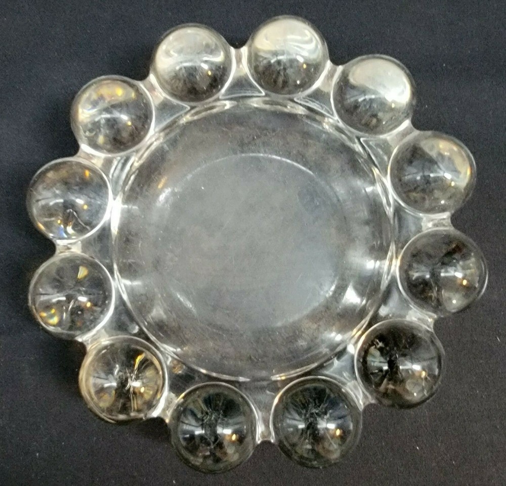 VINTAGE ~ Clear Glass Ashtray Knobs Clear Heavy Glass