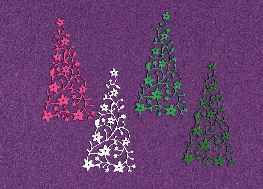 TREE FLOWERS  die cuts scrapbook cards