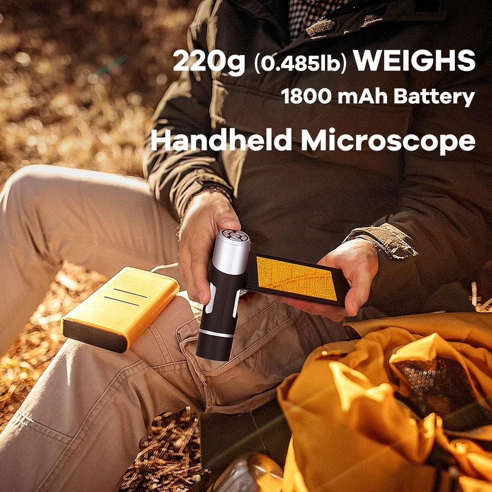 AD203 Handheld Digital Microscope, Portable Pocket USB Coin Microscope with 4...