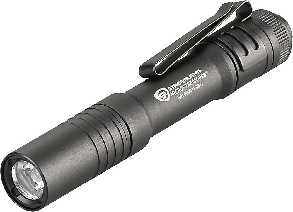 MicroStream 250-Lumen USB Rechargeable Flashlight - Hands-Free & Compact