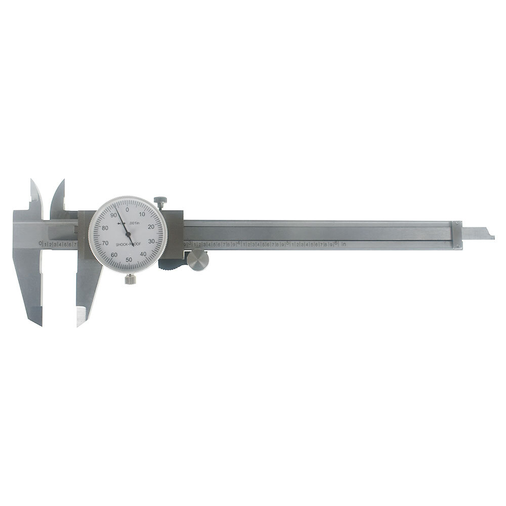 6 In Dial Caliper Stainless Steel Shockproof 0.001 In Of One Inch With Case