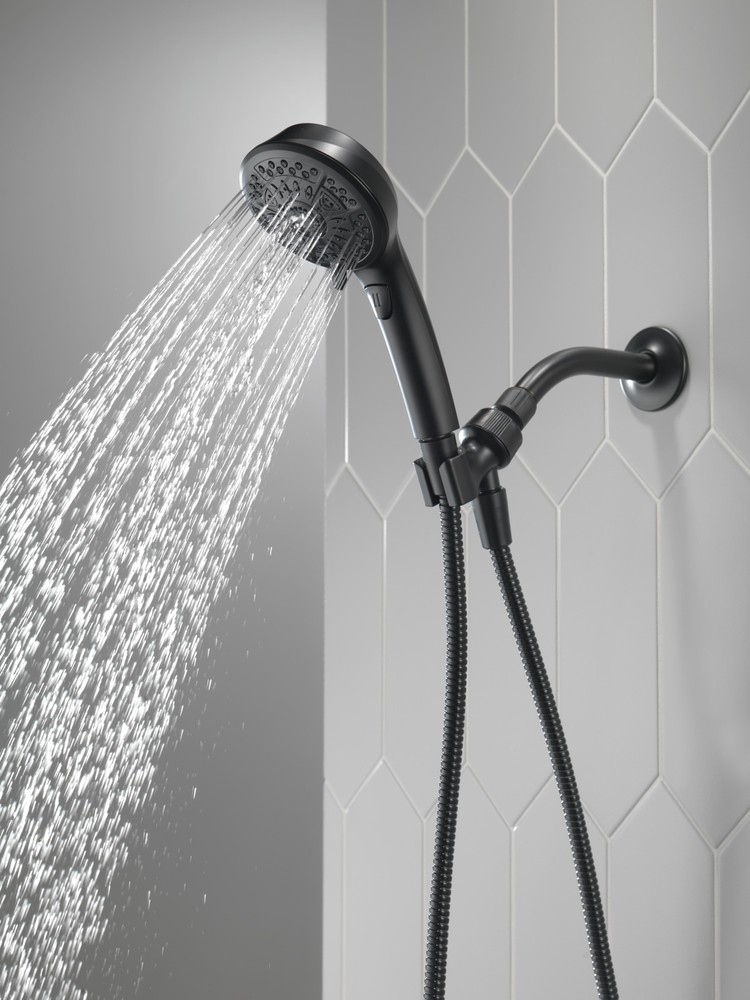 Delta 7-Setting Hand Shower Matte Black-Certified Refurbished