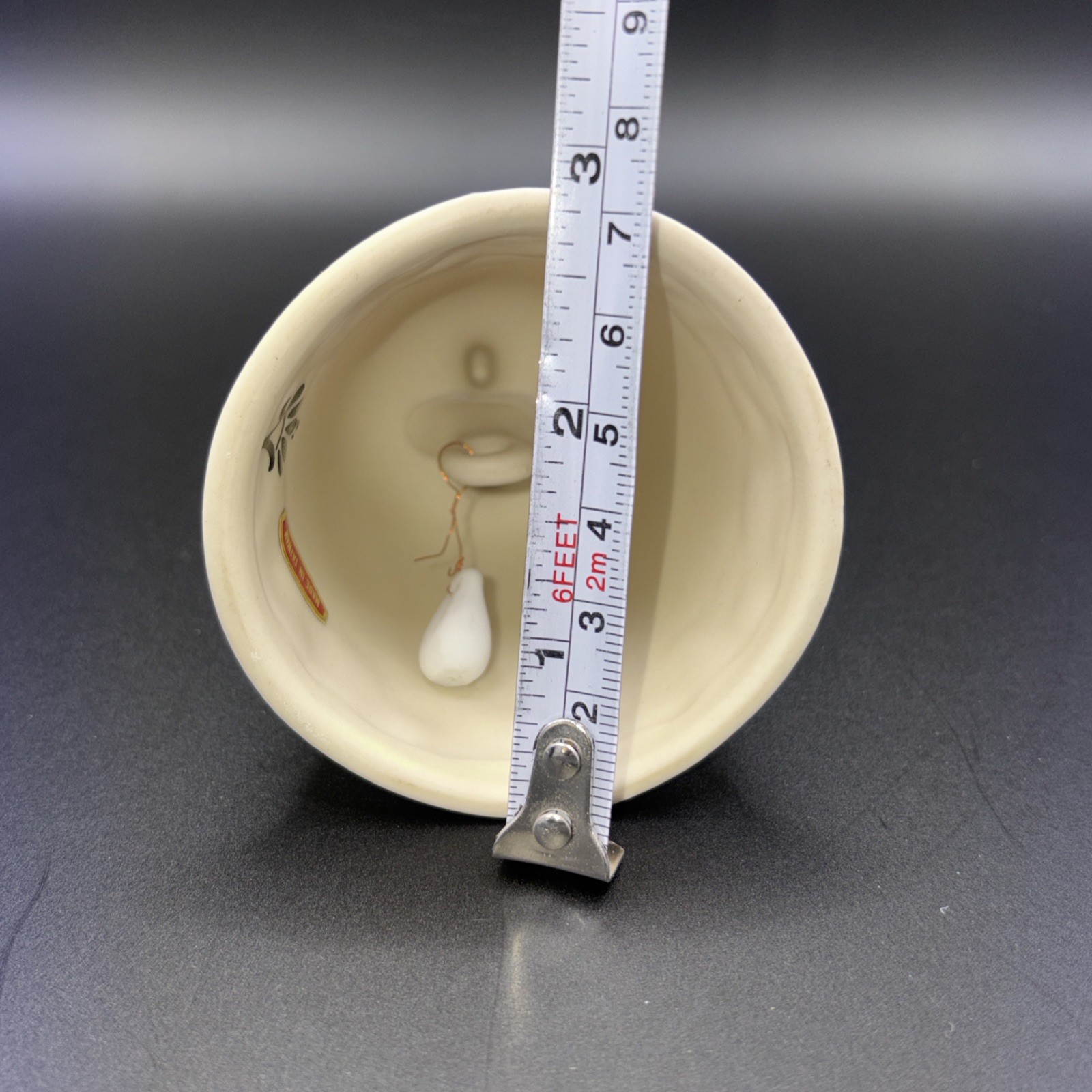 Vintage Arnart Copodimonte Style Mission Bell Off-White Porcelain Flowers MINT