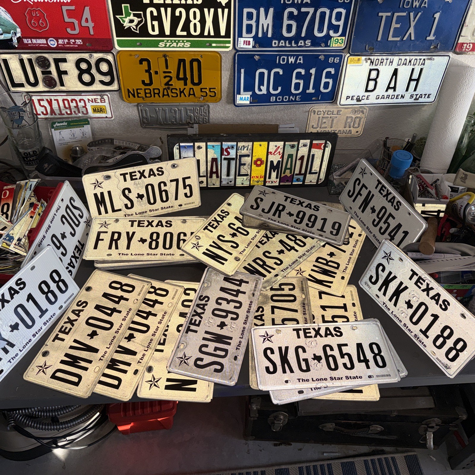 Lot of 50 Texas License Plates Expired Man Cave Garage Wall Decor Crafting Used