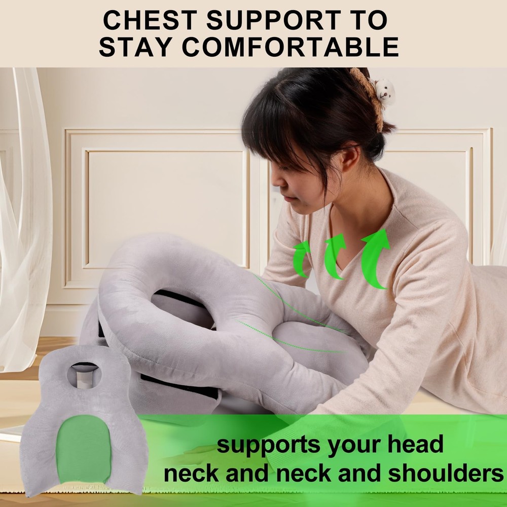 Face Down Pillow Massage Headrest for Bed, Face Down for Sleeping, Vitrectomy...