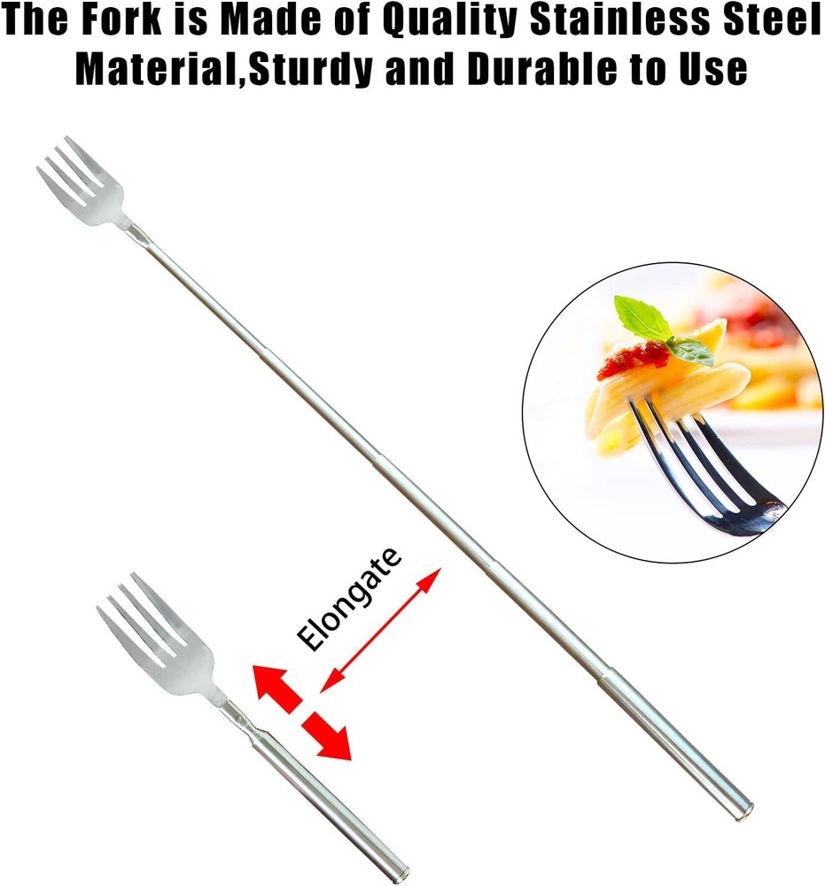 Extendable Fork, 2pcs 8.7 to 25.4in Expandable Fork for Jokes,