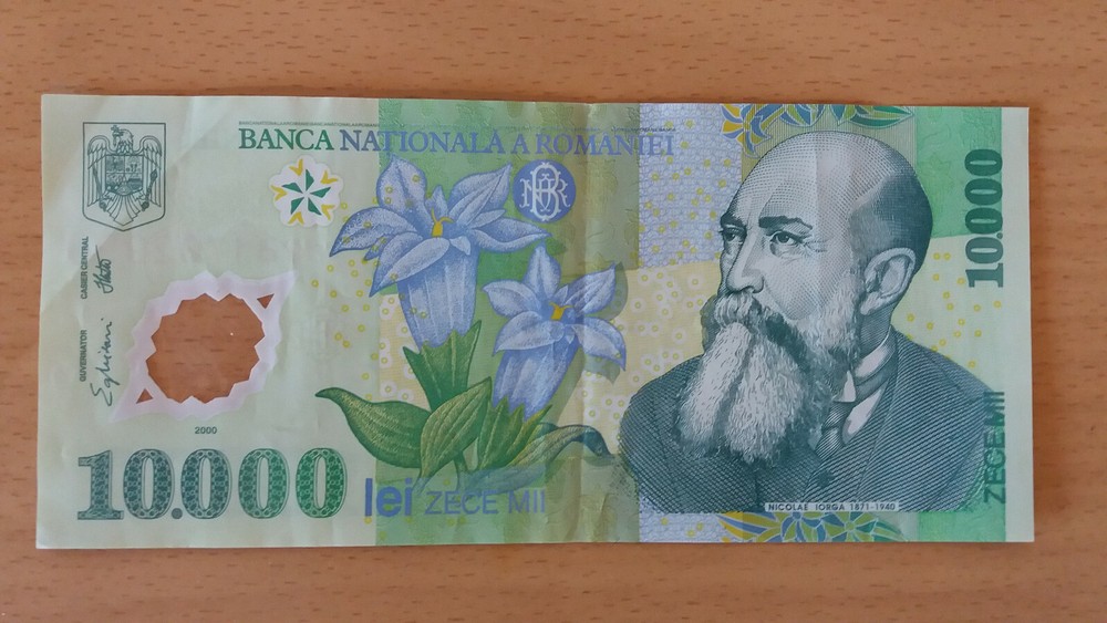 Romania 10000 lei polymer 2000 VG+
