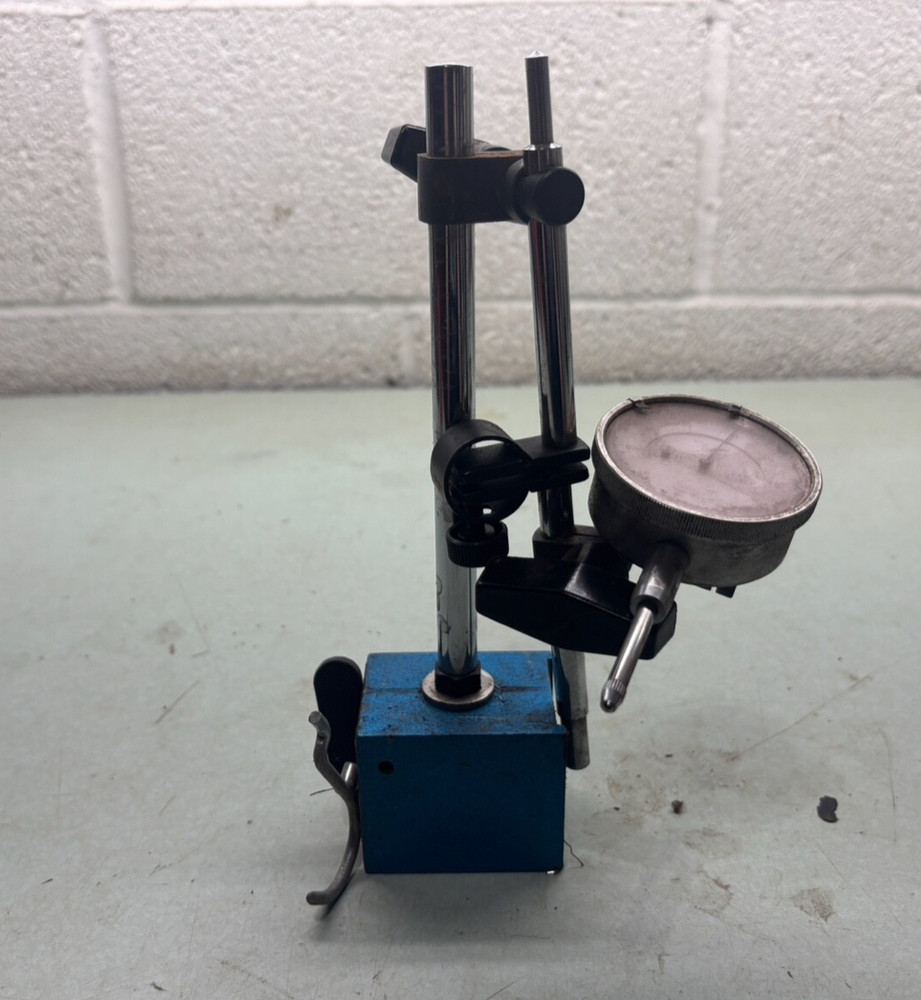 ENCO Magnetic Base Indicator Stand w/ Dial Indicator Vintage Machinist Tool