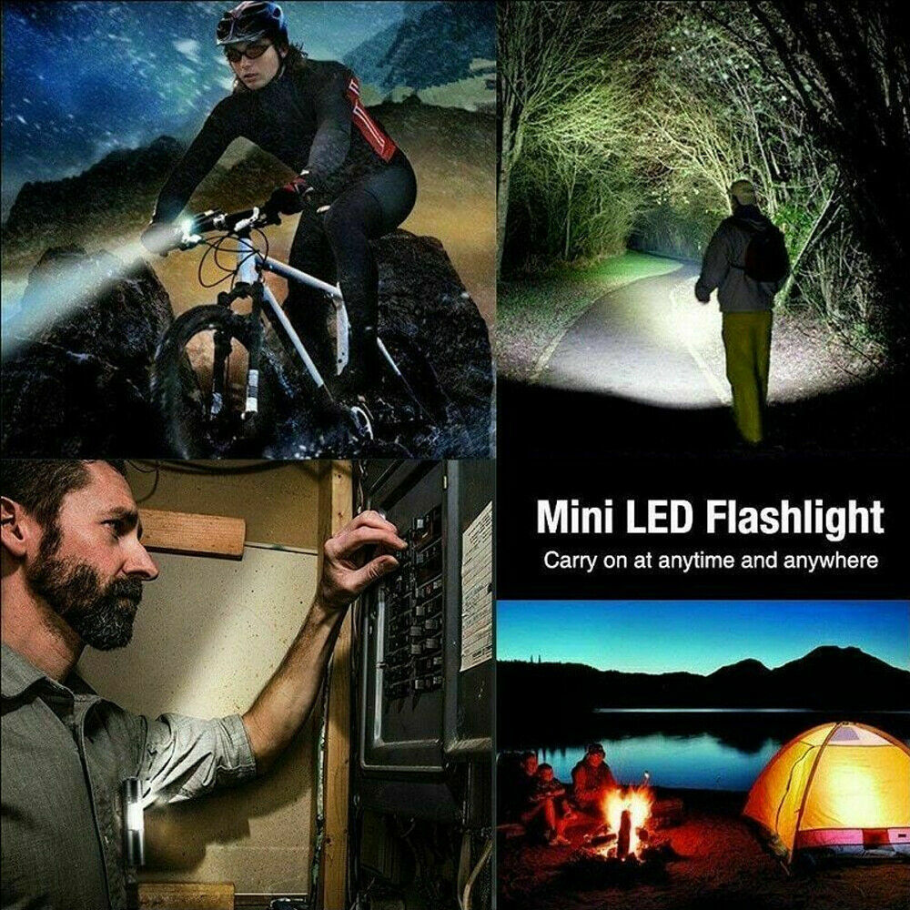 3X Super Bright LED Tactical Flashlight Mini USB Rechargeable Lamp 3 Modes Light