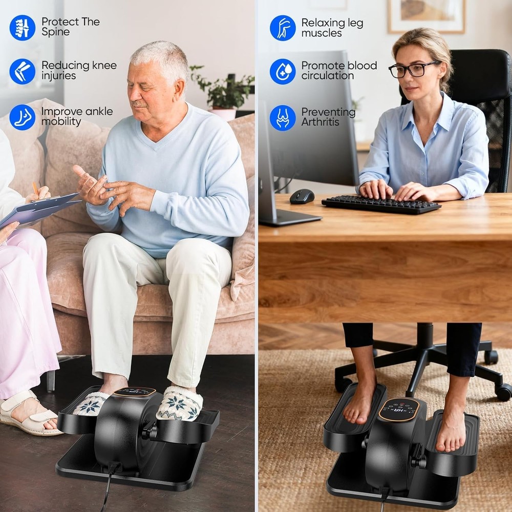 - Quiet Motorized Leg Exerciser with Smart Remote, 12-Speed Manual Programs A...