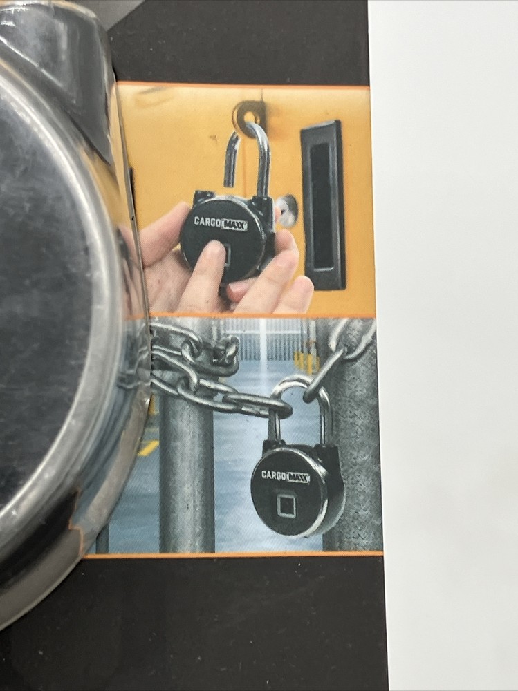CARGO MAXX SECURE Smart Padlock With Fingerprint Technology Waterproof 2.125 IN