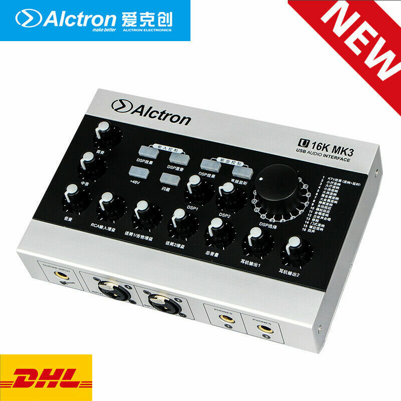 Alctron U16K MK3 Pro Microphone External Sound Card USB Audio Interface Stream