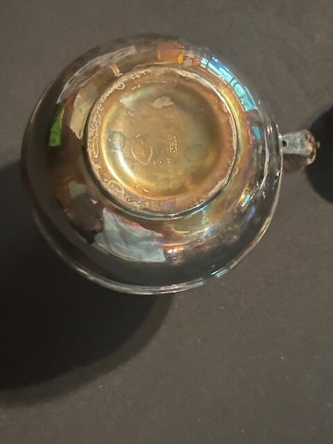 Vintage Silver Plated Tea Pot With Wicker Handle