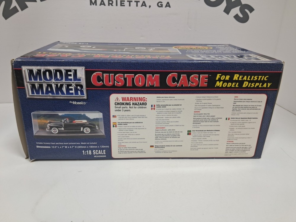 Model Maker Custom Case 1/18 scale Acrylic Model Display