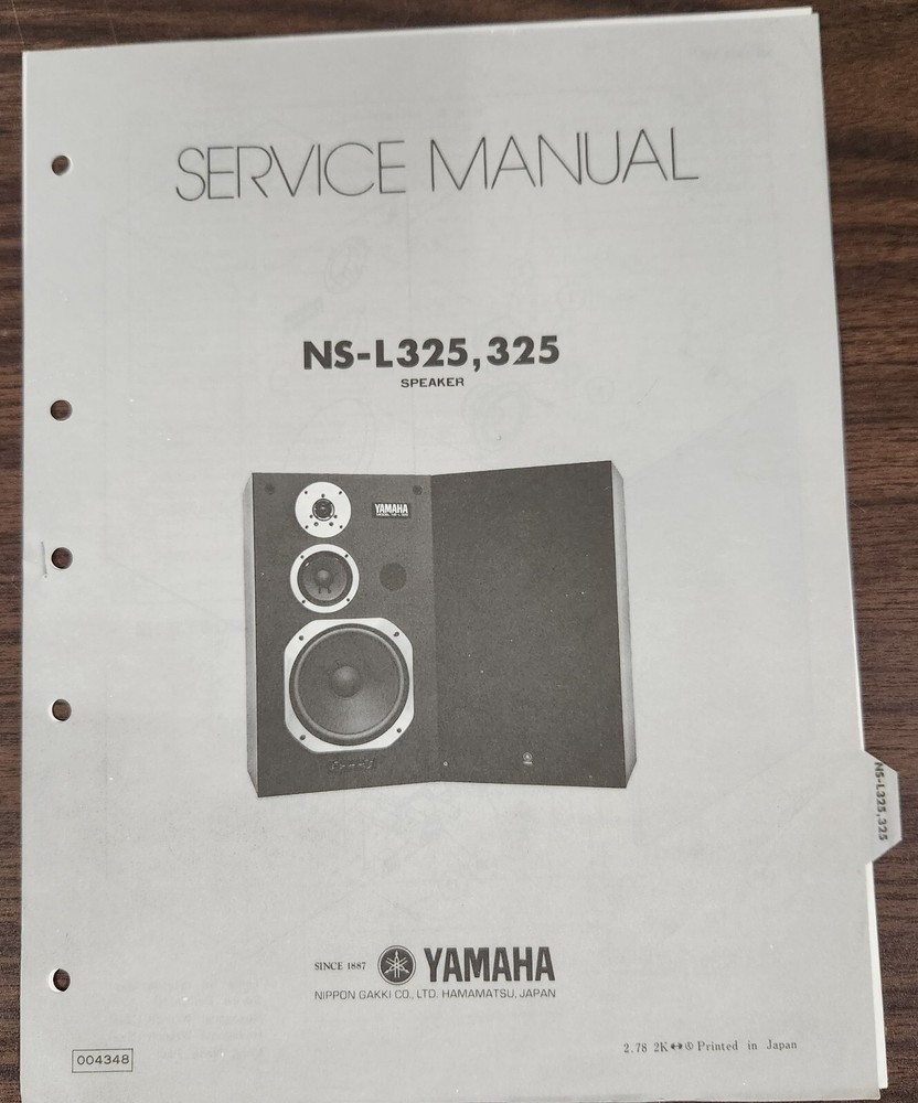 Yamaha NS-L325/325 Speaker System Service Manual - Original