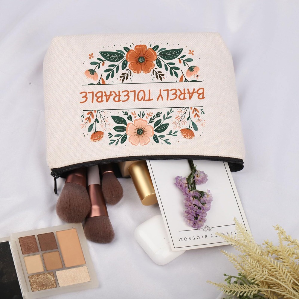 Pride Reader Gift Barely Tolerable Cosmetic Bag Literary Gift for Reader Bare...