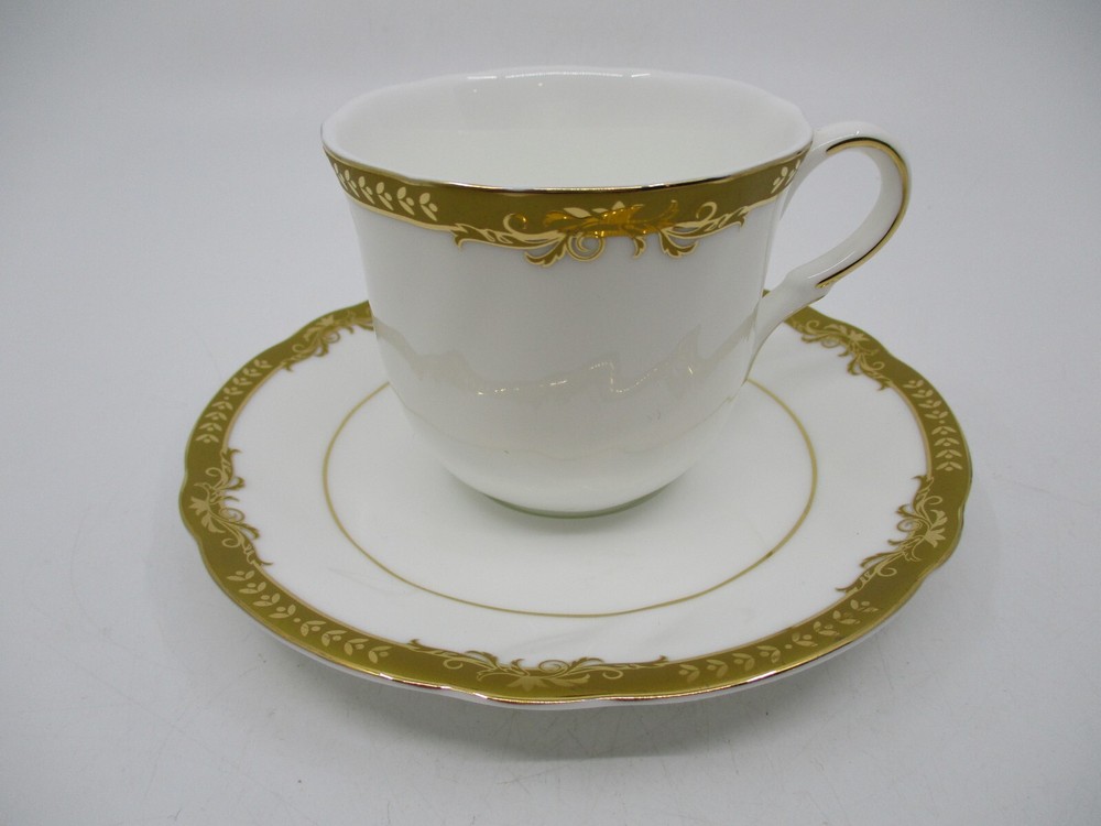 ROYAL DOULTON CROWN SWIRL GOLD  CUP & SAUCER - 2 1/2"  1103E