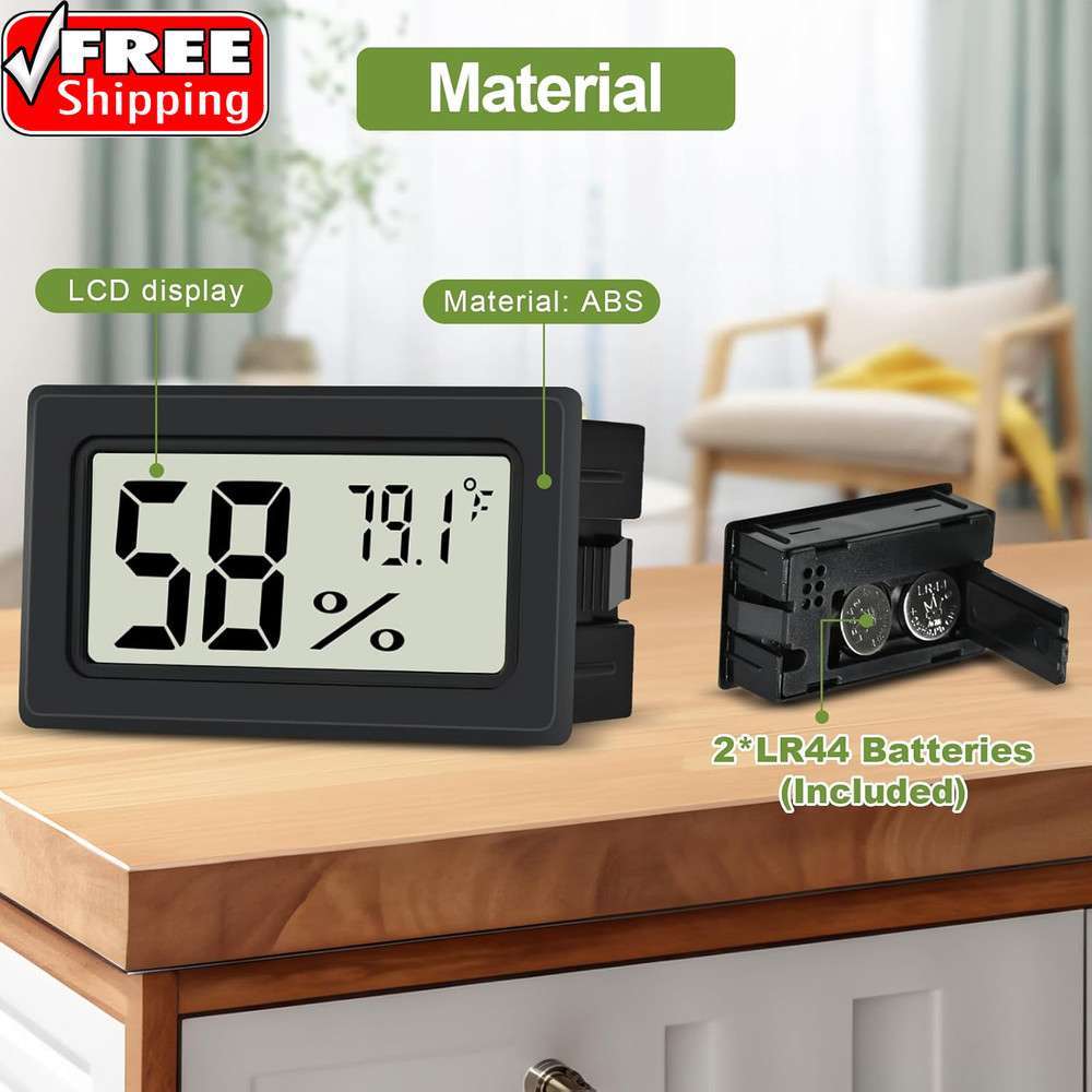 Humidity Meter Indoor Thermometer 6-Pack Mini Digital Thermometer Hygrometer Ind