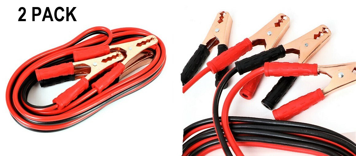 2 ATE PRO 12ft BOOSTER JUMPER CABLES 10 GAUGE CAR TRUCK BATTERY JUMP STARTER AWG