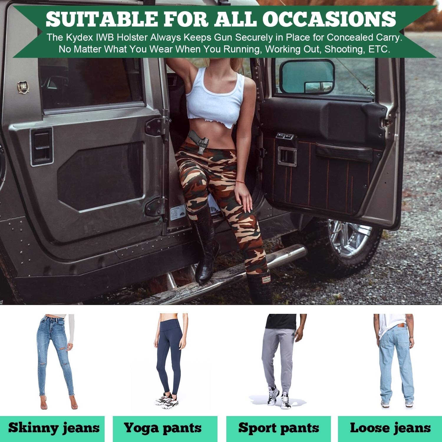 IWB Kydex Holster Fit Ruger LCP 380 Pistol Concealed Carry Holster for Men/Women