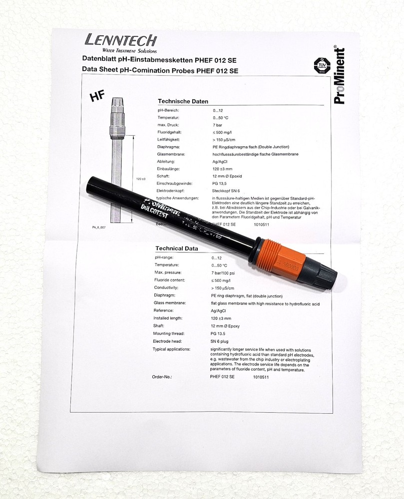 PROMINENT SENSORS DULCOTEST PHEF-012-SE PH-COMINATION PROBE