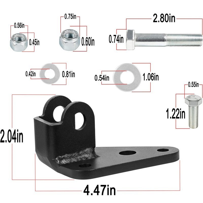 8007 Steering Stabilizer Relocation Bracket Replacement for Wrangler JK 2007-18
