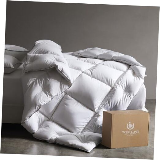 Down Comforters Size, 100% Cotton Duvet Insert, Extra Fluffy White Queen