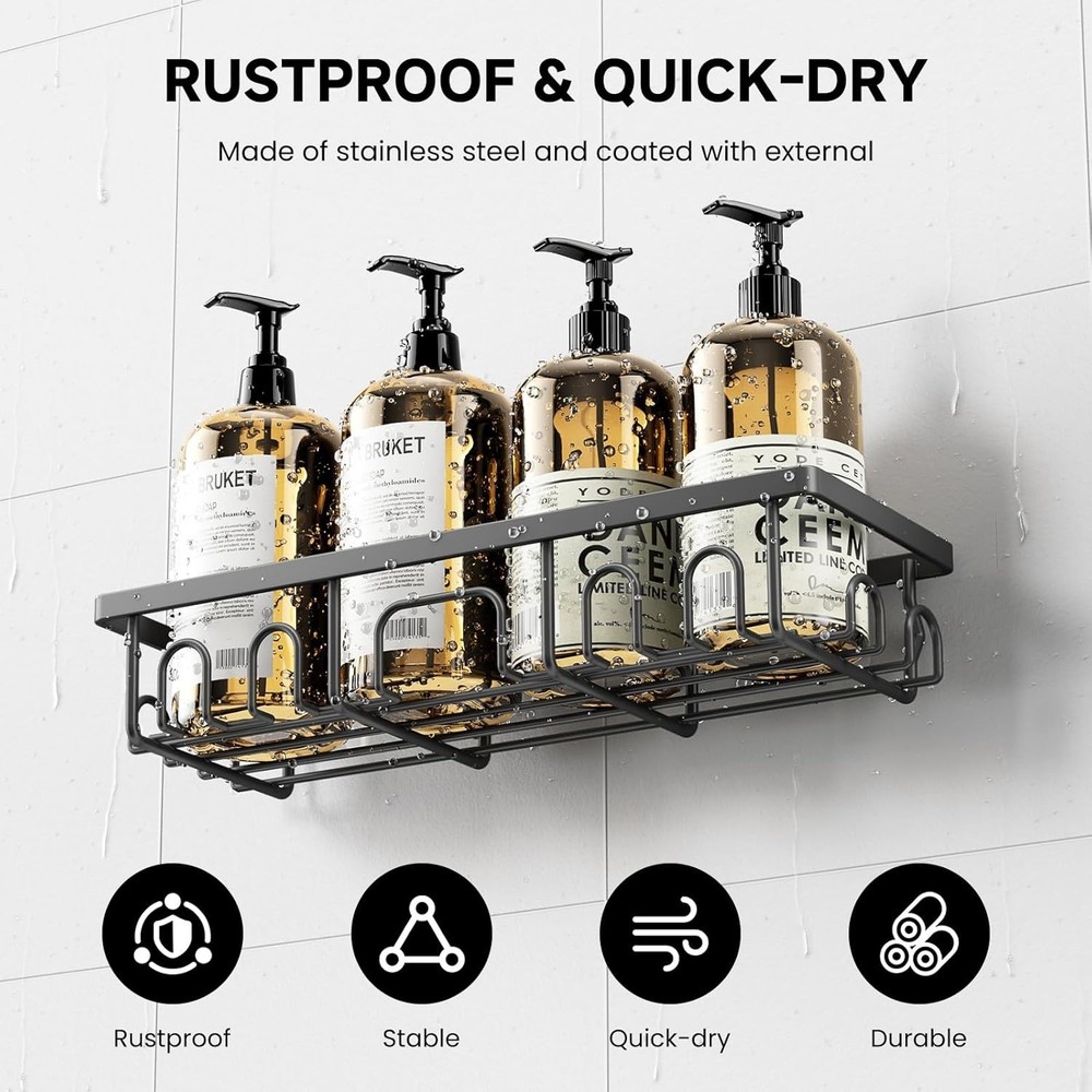 Shower Caddy, 3 Pack Shower Shelves for Inside Bathroom, Rustproof Adhesive B...