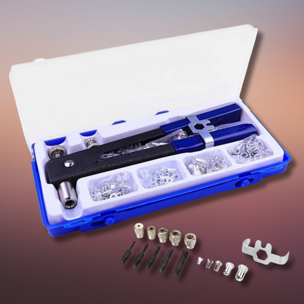 86Pcs Heavy Blind Rivet Nut Tool Kit Hand Riveter Wrench Threaded Insert Rivet