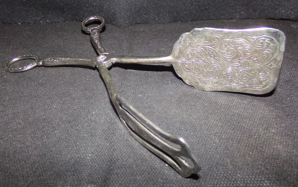 Pie Server Tongs, Silver Plate